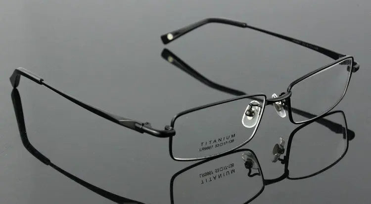 Brightzone Unisex Full Rim Square Titanium Eyeglasses 71407 - Lightweight Durable Frame for Men & Women - Perfect for Reading, Work & Everyday Use