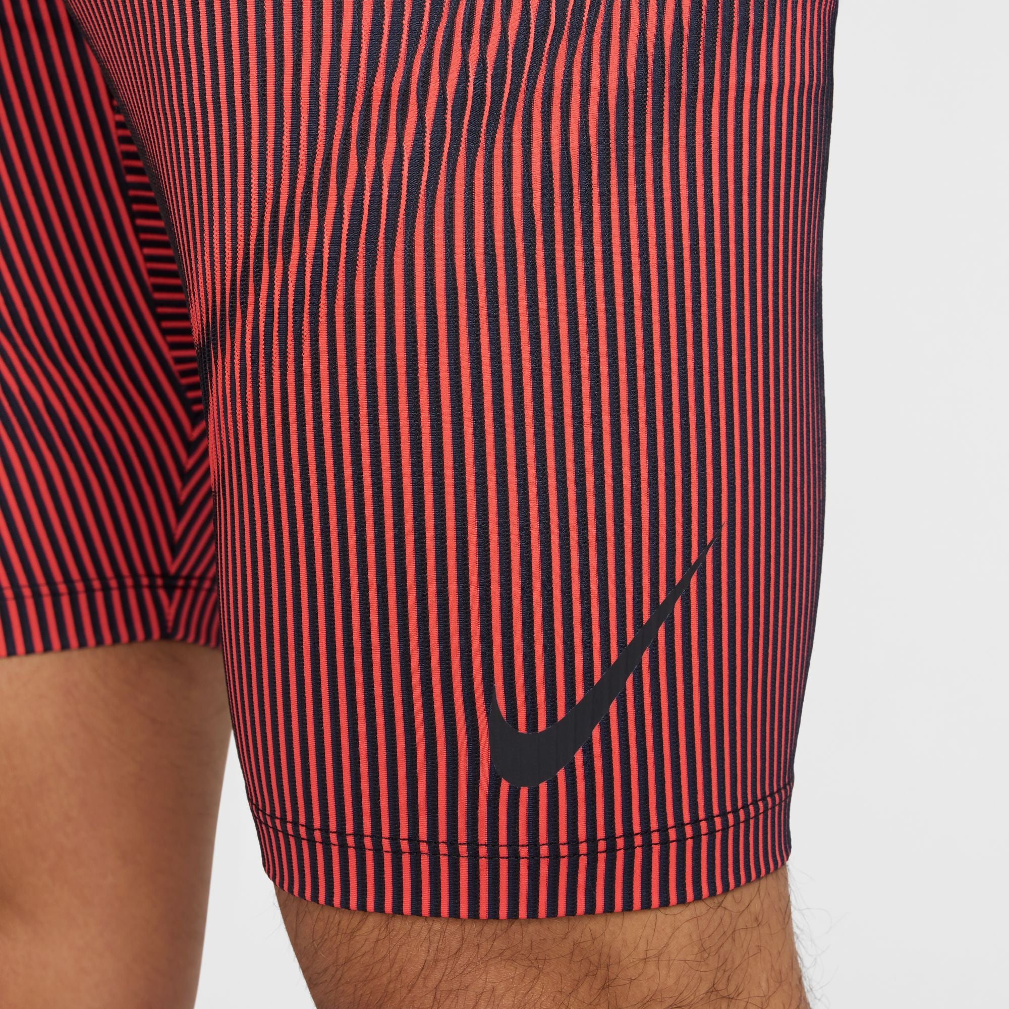 Men's Aeroswift DRI-FIT ADV Running 1/2 Length Tights - Breathable, Moisture-Wicking Workout Pants for Jogging & Gym Training (Black/Bright Crimson/Obsidian)