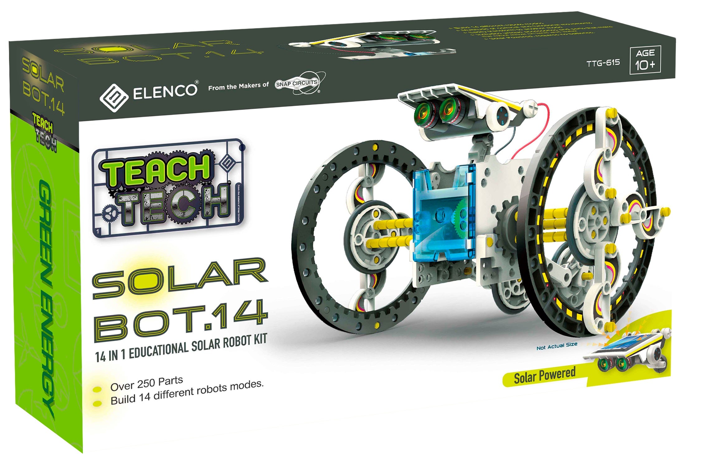 Elenco SolarBot.14 - DIY Solar-Powered Robot Kit for Kids & Teens | STEM Educational Toy for Science Projects & Learning | Perfect for Home, Classroom & Outdoor Activities