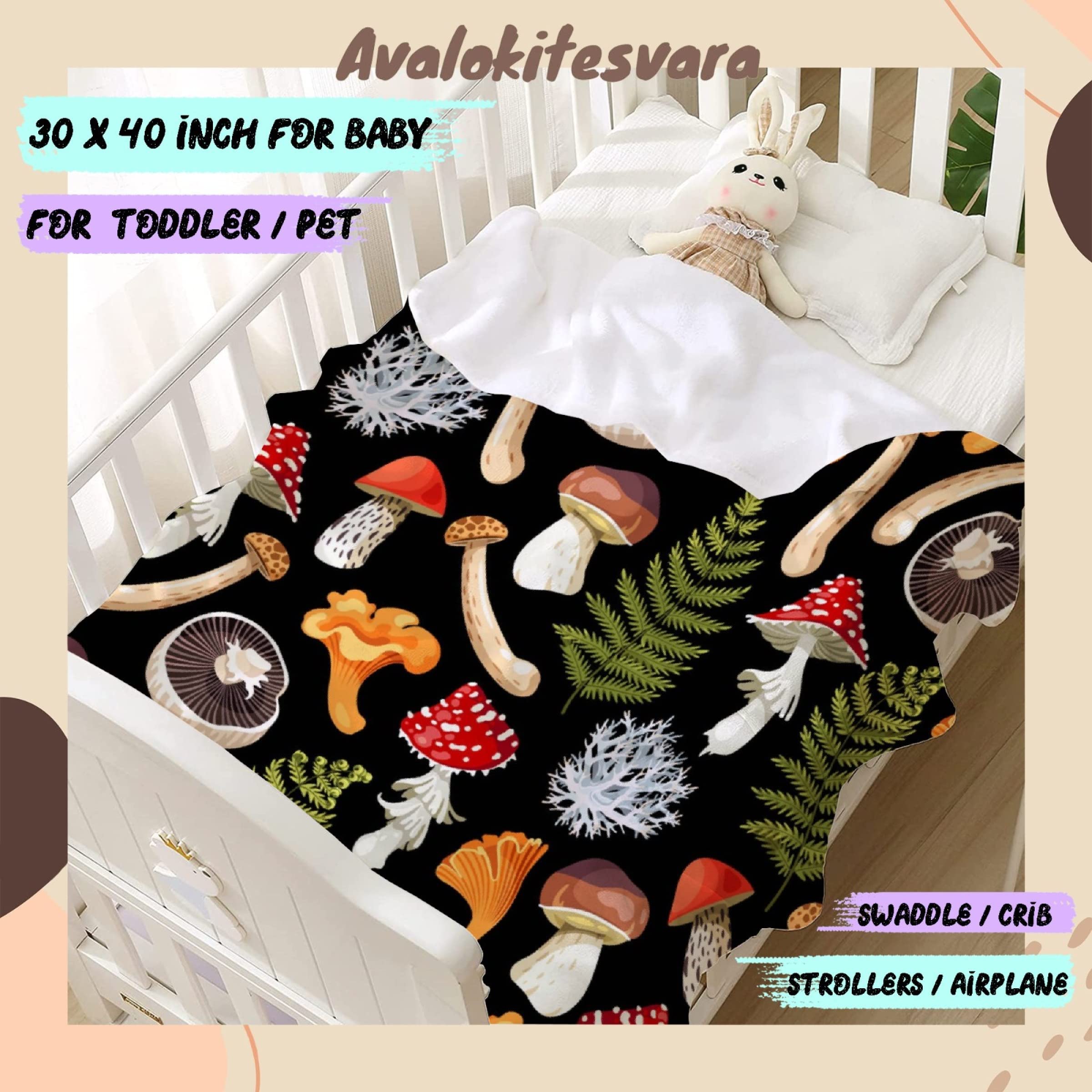 Avalokitesvara Edible Raw Mushrooms Flannel Blanket - Ultra Soft & Warm 120x90 Inch Fleece Throw for Bed, Couch, Sofa - Cozy Home Decor for Family, Living Room & Winter Nights