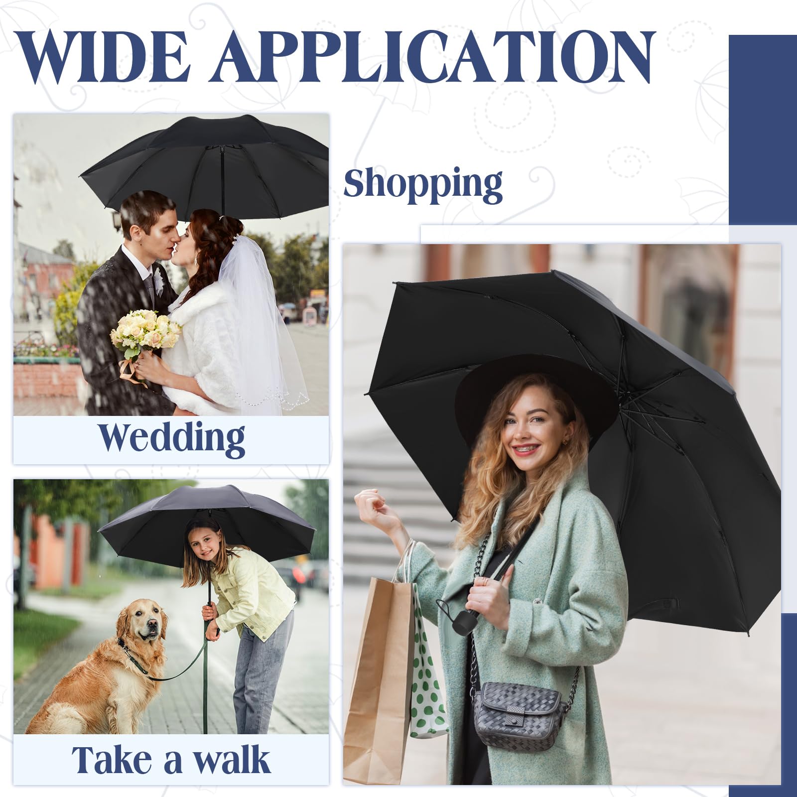 Hillban 12 Pack Windproof Travel Umbrellas - Compact Folding Rain & Sun Protection Umbrella for Men Women - Perfect for Travel, Commuting, Car, Backpack & Outdoor Activities