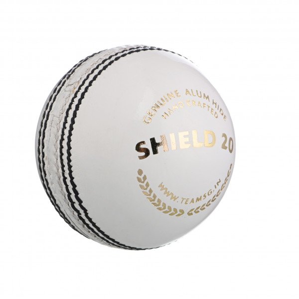 Premium SG 20 Shield White Cricket Leather Ball - Professional Grade for Matches & Practice - Perfect for Outdoor Sports, Training Sessions & Cricket Enthusiasts