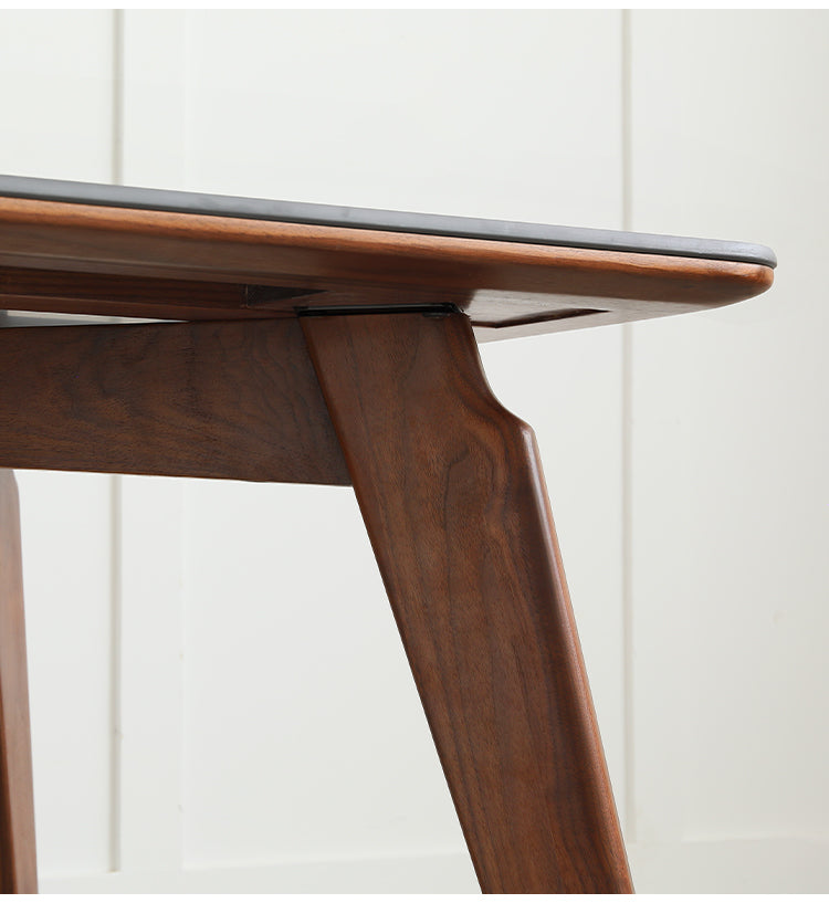 Premium Black Walnut Solid Wood Dining Table - Handcrafted North American Hardwood, Rustic Farmhouse Style for Dining Room & Kitchen Decor
