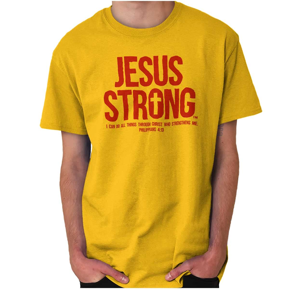 Bible Verse T-Shirt Philippians 4:13 - Jesus Strong Tee for Men & Women - Faith Apparel for Church