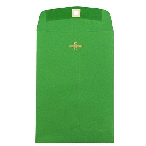 LUXPaper 6 x 9 Open End Envelopes with Clasp - Holiday Green - 80lb Text - Pack of 1,000 - Perfect for Holiday Cards, Business Mailings & Invitations