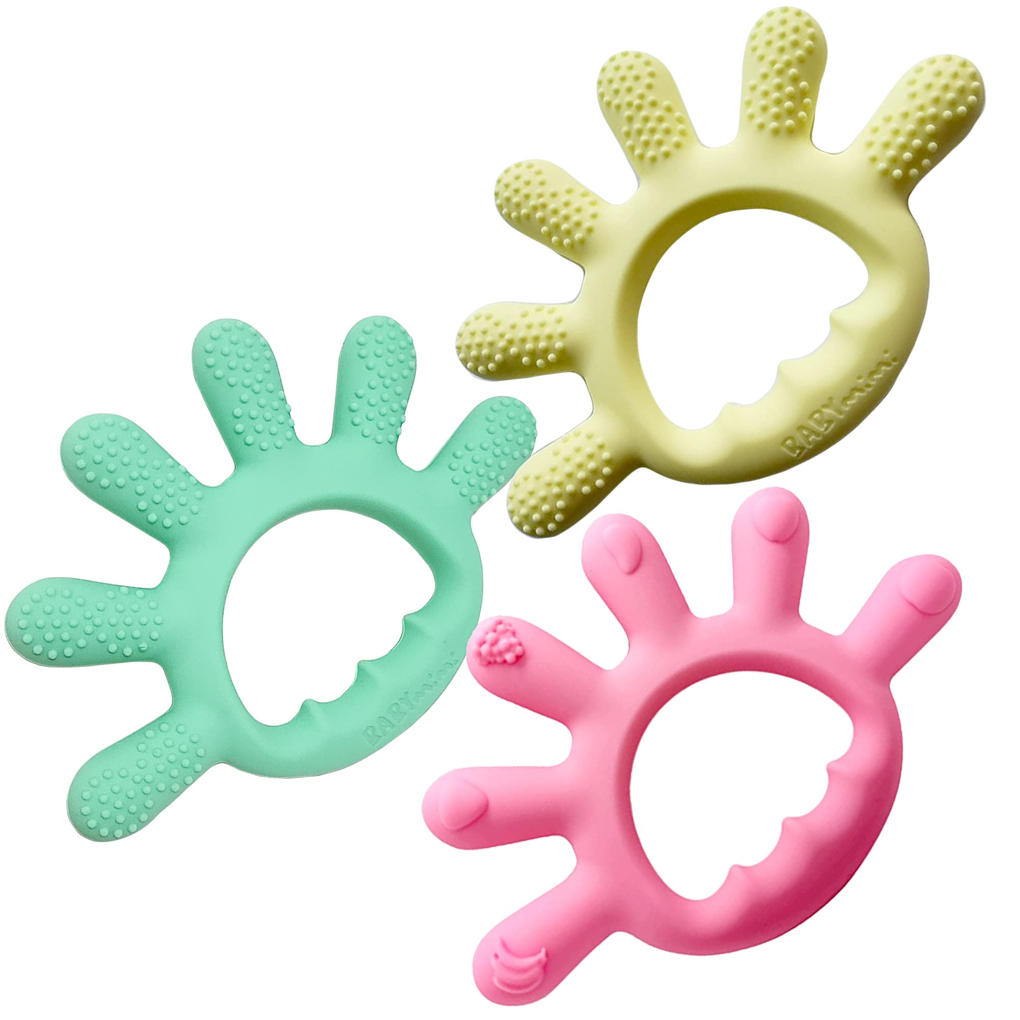 Organic Silicone Baby Teether - Finger-Shaped Chew Toy for Teething Relief - BPA Free, Food-Grade Material with Pastel Fruit Design & Rising Dots - Perfect for Soothing Sore Gums at Home or On-the-Go