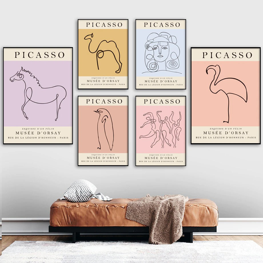 Picasso Art Prints - Colorful Canvas Wall Decor for Living Room, Bedroom & Office | Modern Abstract Painting Posters