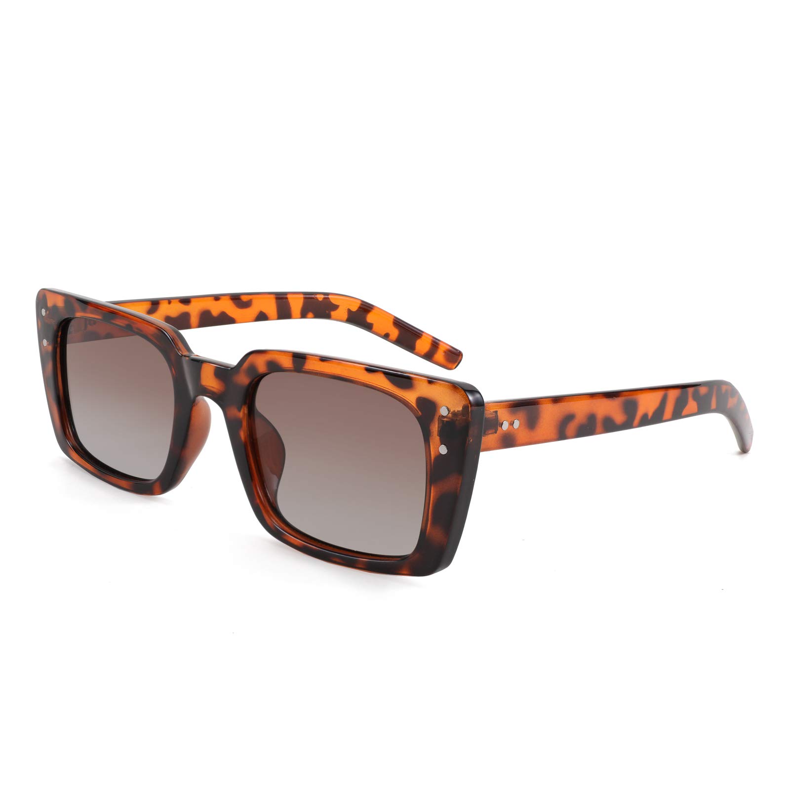 FEISEDY Vintage Polarized Square Sunglasses for Women & Men - Classic Rectangle Small Frame UV Protection - Perfect for Driving, Beach, and Outdoor Activities B9019