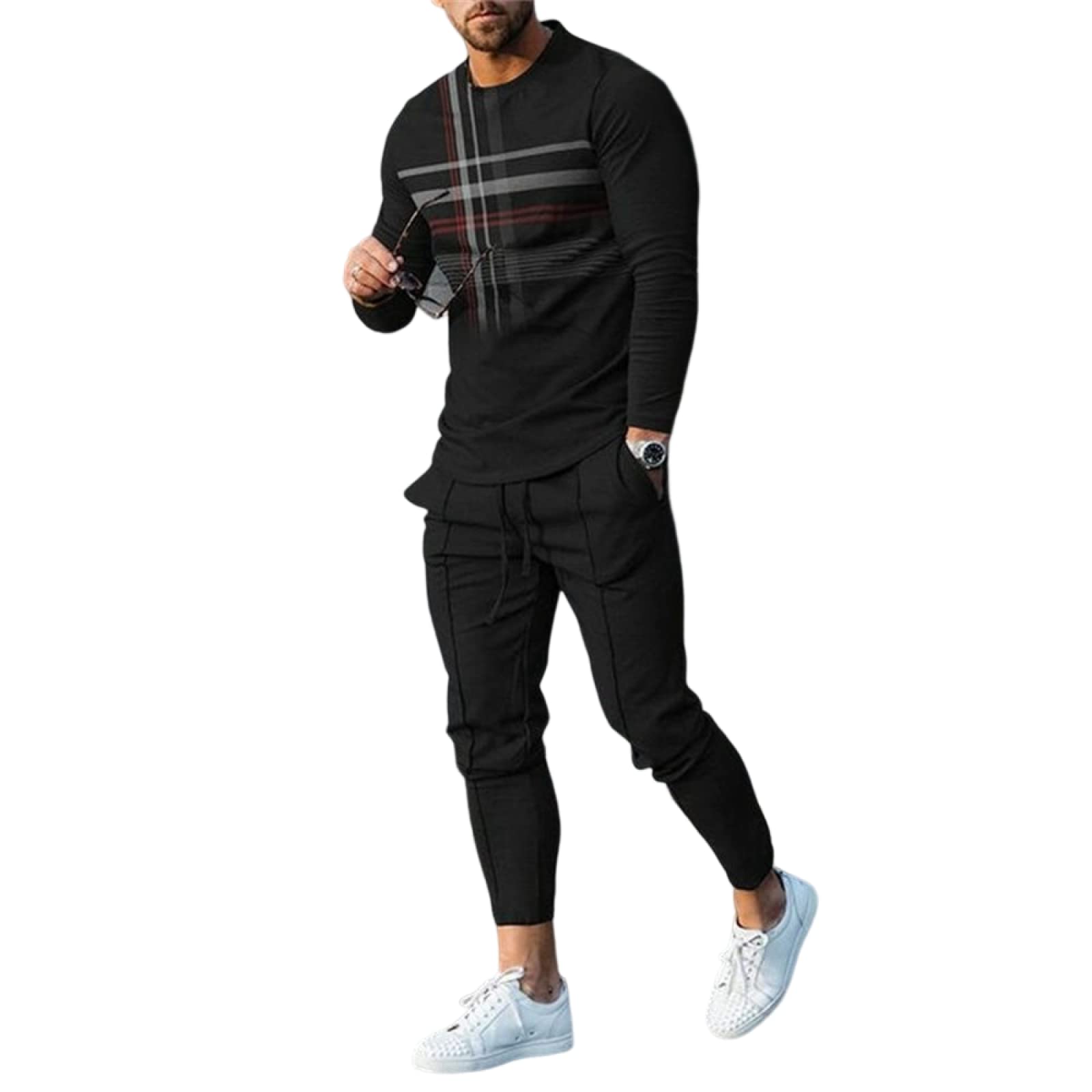 KUAKE Men's Sports Tracksuit - Comfortable Sweatshirt & Sweatpants for Gym & Casual Wear