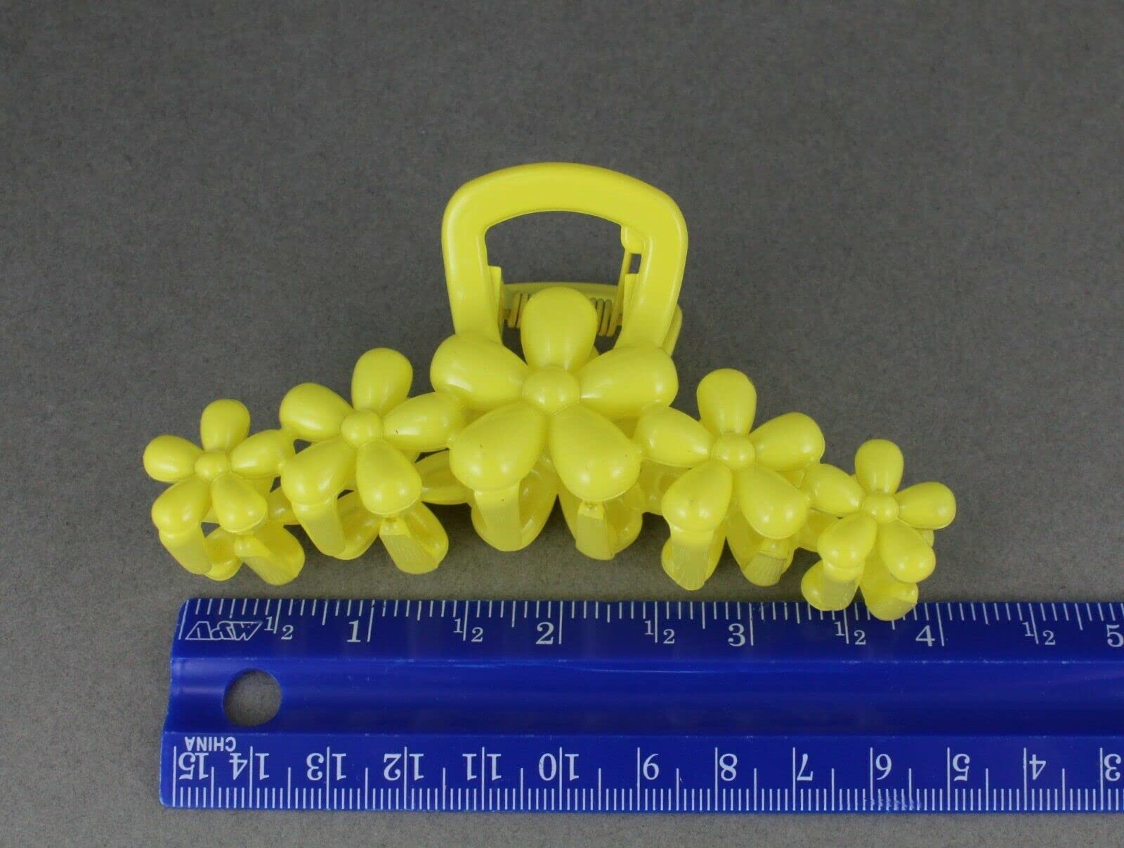 Yellow Flower Hair Clip Claw - 4