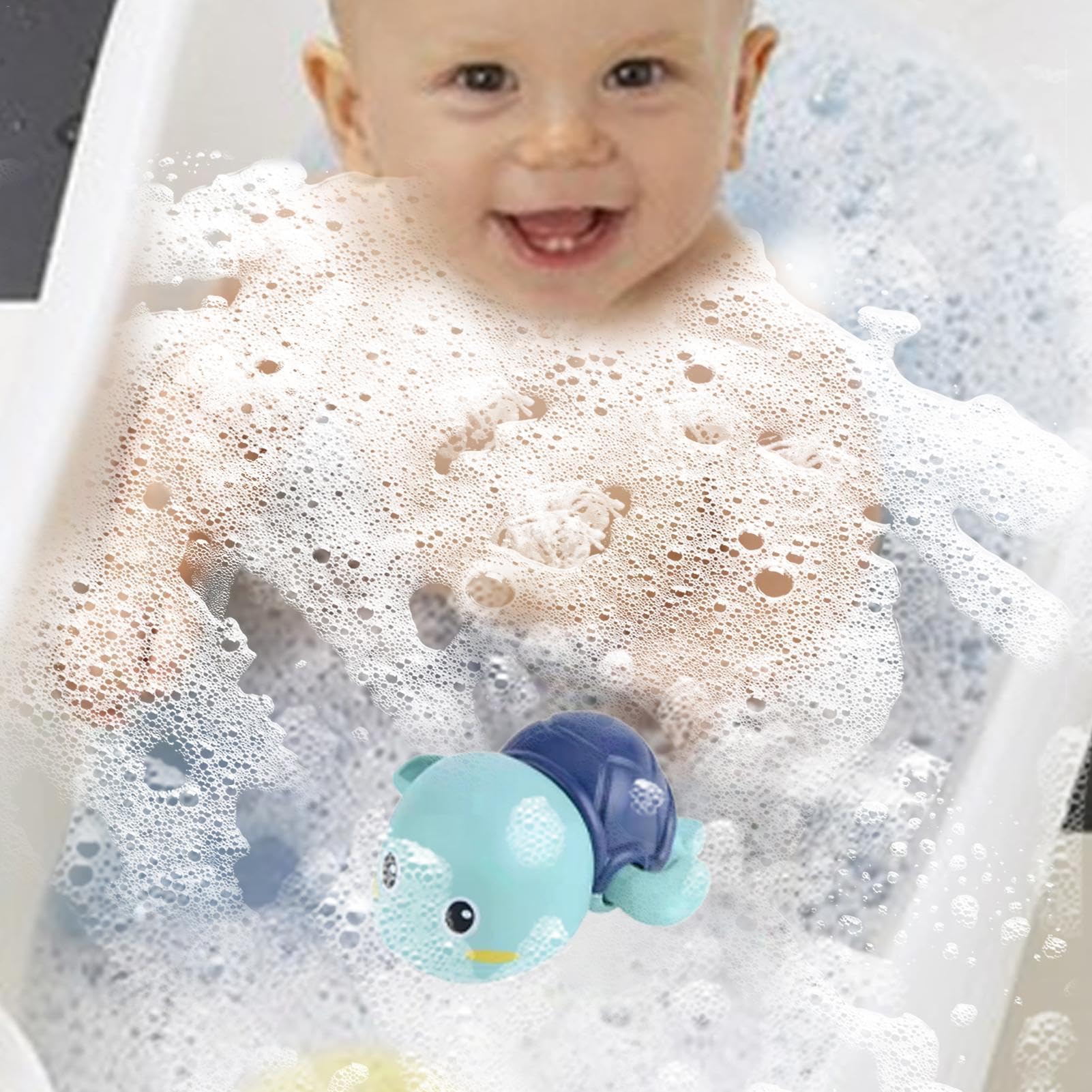 3-Piece Wind-Up Mechanical Turtle Bath Toy Set | Cute Floating Animal Water Toys for Babies & Kids | Fun Bath Time Play for Toddlers & Infants