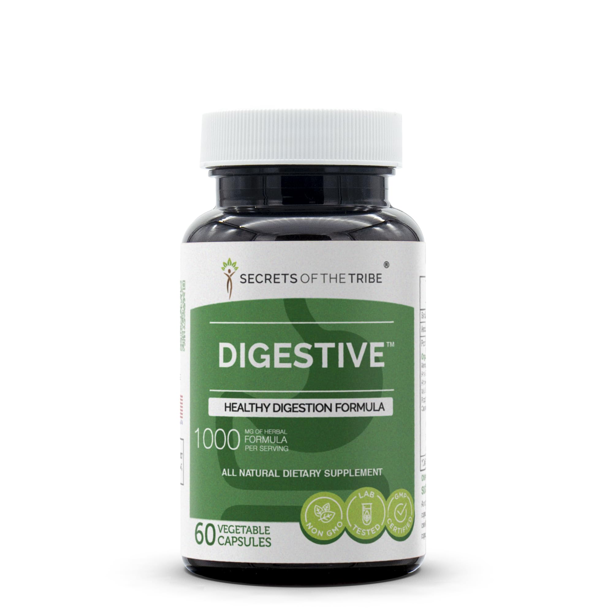 Secrets of the Tribe - Herbal Digestive Supplement for Healthy Digestion, Natural Gut Support Formula (60 Capsules) - Supports Bloating Relief & Optimal Digestion for Active Lifestyles