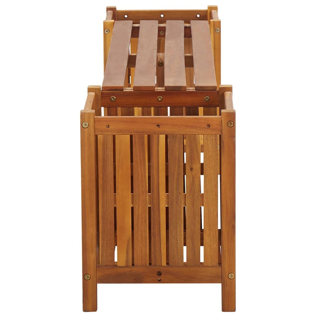 vidaXL Solid Acacia Wood Garden Bench with Integrated Planters - 59