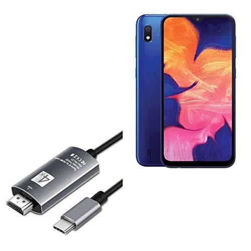 Samsung Galaxy A10e USB Type-C to HDMI Cable - 6ft SmartDisplay Cable for 4K Video & Charging - Jet Black - Compatible with TV, Monitor, Laptop, Gaming & Home Theater Setup