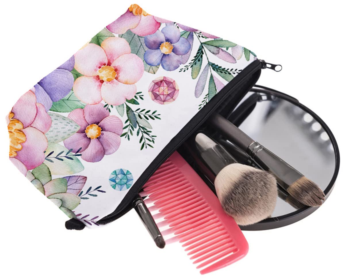 FAVORTALK Floral Toiletry Bag for Women - Waterproof Cosmetic Makeup Pouch with Zipper, Portable Travel Makeup Bag for Girls - Perfect for Travel, Gym, and Everyday Use B0906