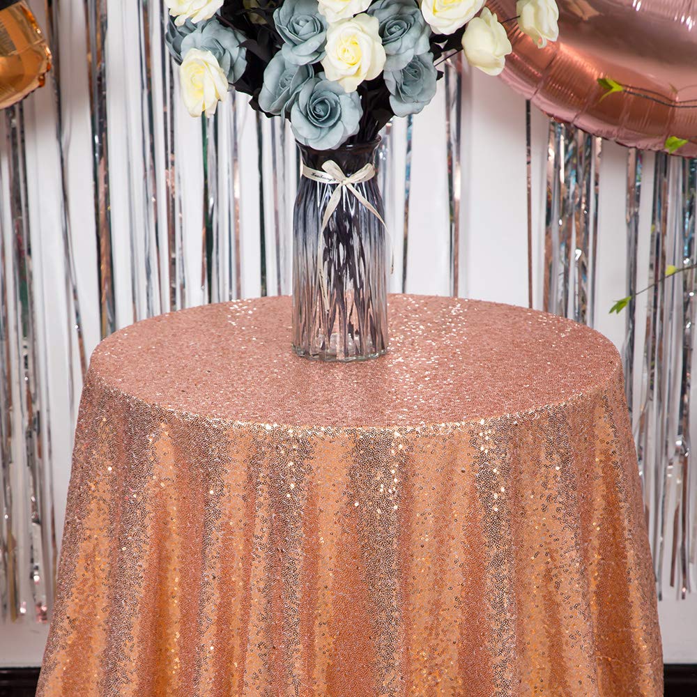 JYFLZQ Rose Gold Sequin Tablecloth - 50
