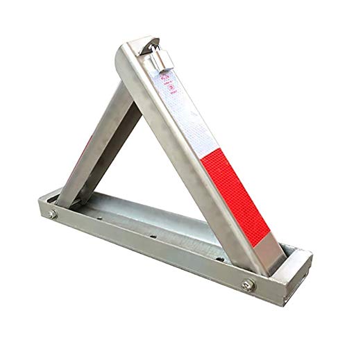 Heavy Duty Stainless Steel Parking Lock - Triangular Parking Barrier for Securing Car Spaces (55 x 8 x 35cm) | Anti-Theft Bollard for Driveways, Garages & Commercial Parking Lots