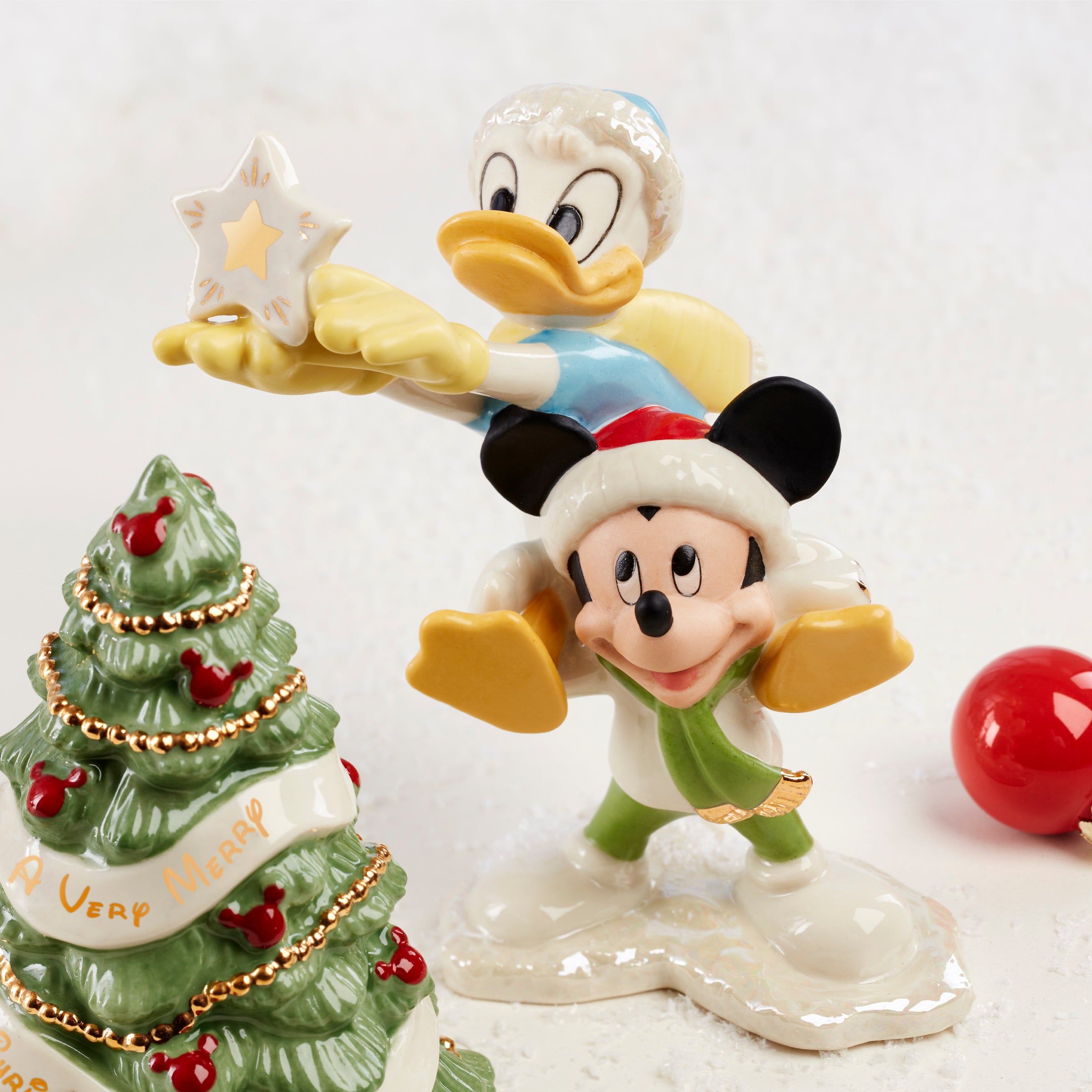 Disney Winter Fun 5-Piece Figurine Set - Snowman, Mickey & Friends Collectible Figures - Perfect for Holiday Decorations, Gift Giving & Disney Fan Displays