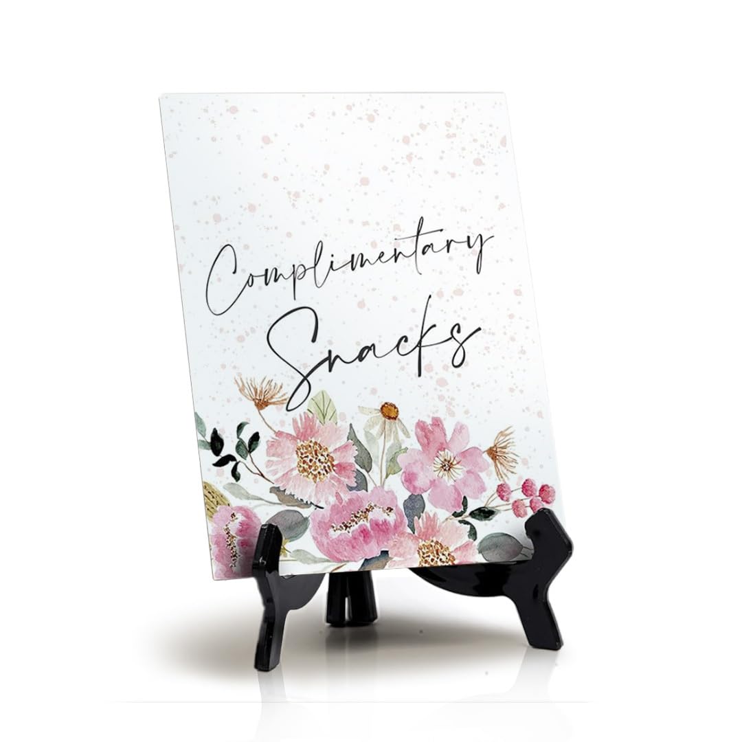 Elegant Floral Watercolor Table Sign with Easel - 6
