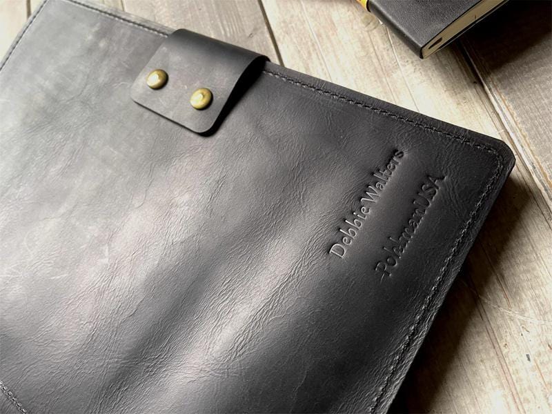 Personalized Black A4 Leather Journal - Custom Name Notebook for Writing, Sketching & Travel - Perfect Gift for Writers, Artists & Professionals