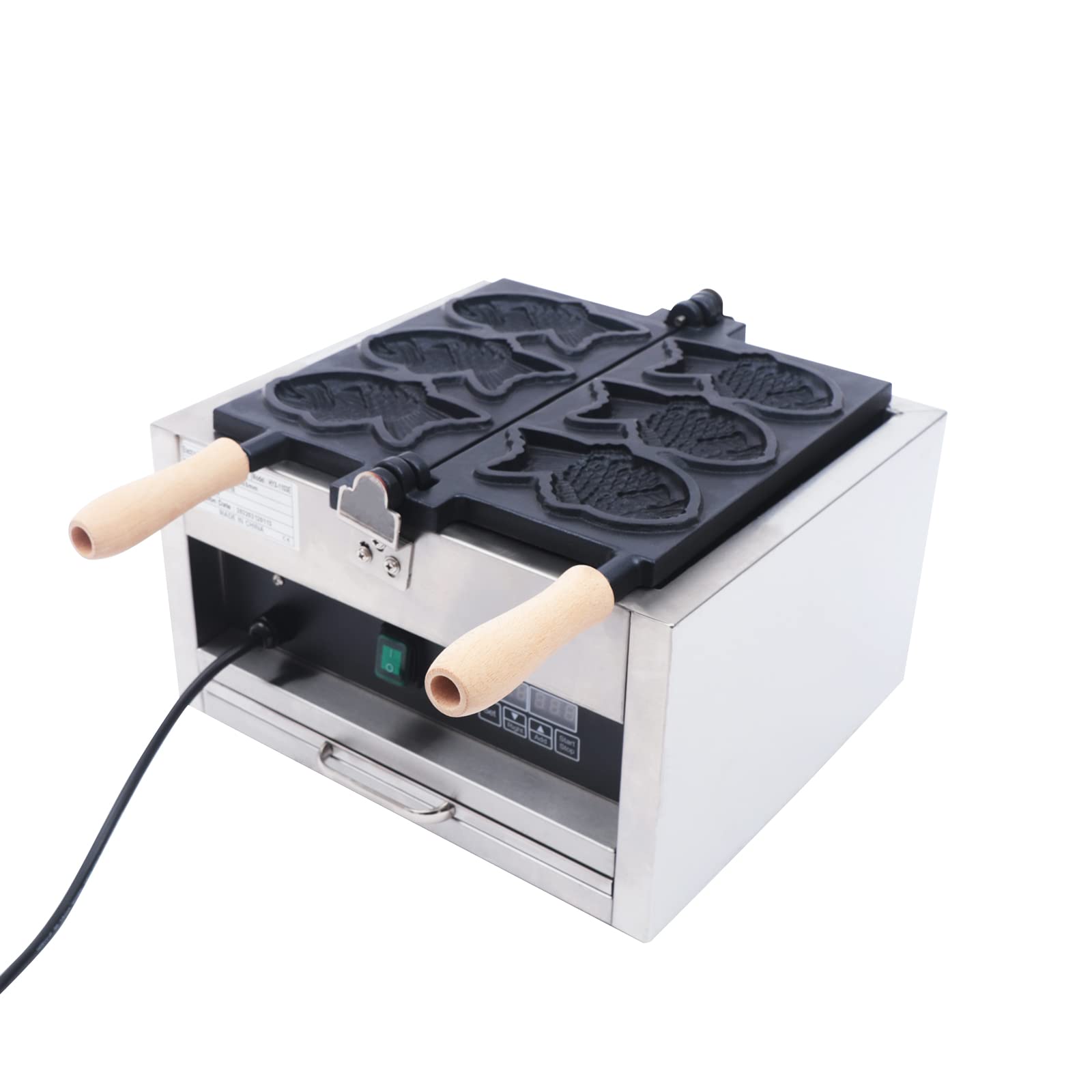 **DNYSYSJ Commercial Electric Taiyaki Waffle Maker – 3 Grid Digital Display, Non-Stick Stainless Steel Fish-Shaped Waffle Machine for LPG – Perfect for Cafés, Street Food, and Home Breakfast**