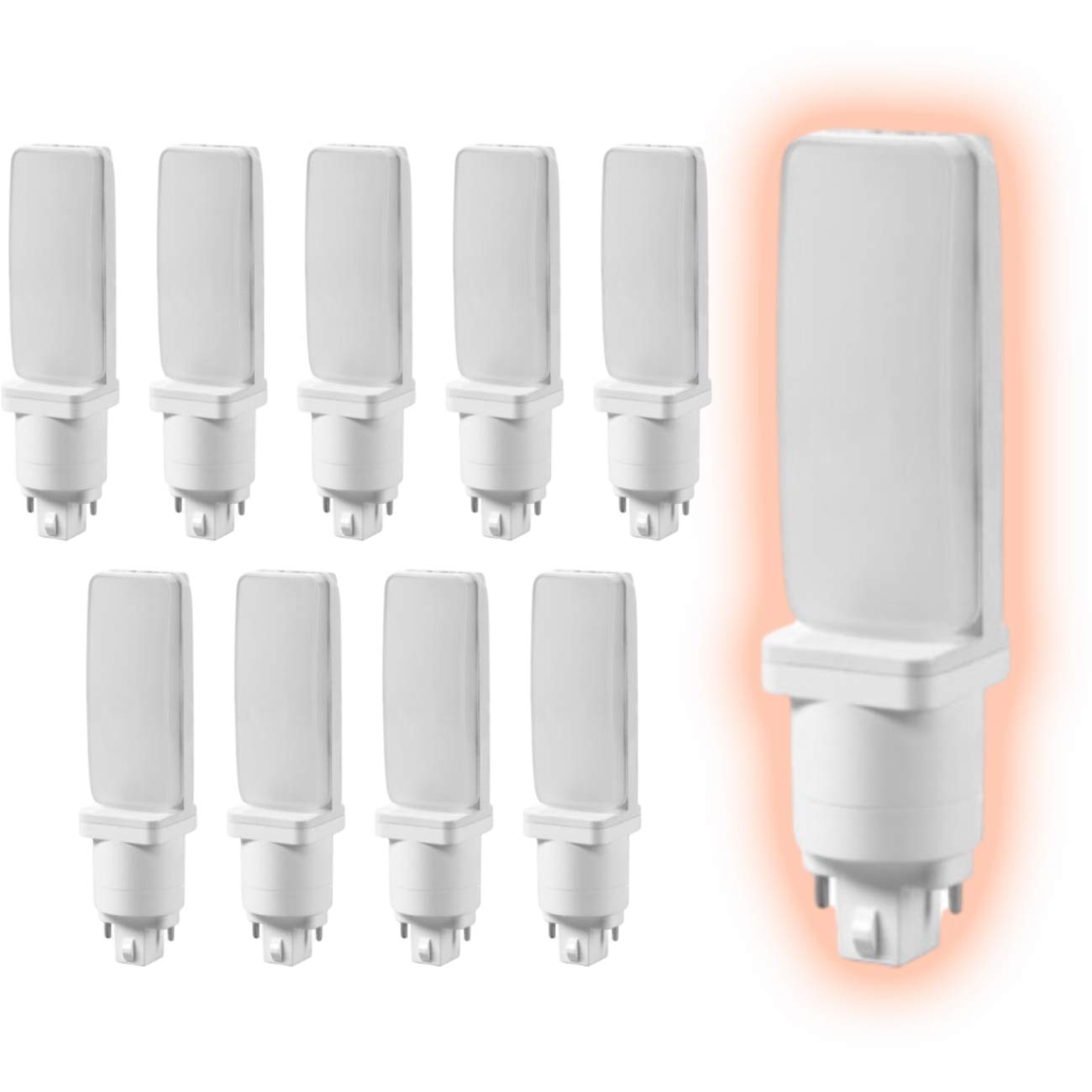 GoodBulb 18W LED Plug-in Light Bulbs - 12W Hybrid 2 Pin G24D Base 4000K Cool White - 1100 Lumens High Output - 120° Beam Angle - 10 Pack - Energy Efficient Replacement Bulbs for Commercial Lighting, Offices, Retail Stores and Warehouse Facilities