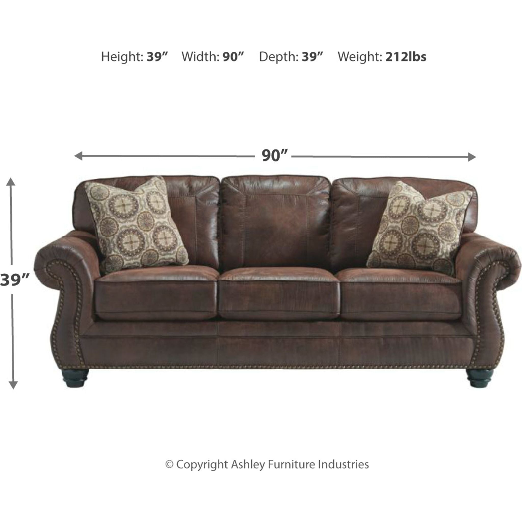 Breville Queen Sofa Sleeper with Espresso Finish - Convertible Sleeper Sofa for Small Spaces, Living Room & Guest Room - Comfortable & Stylish Modern Furniture