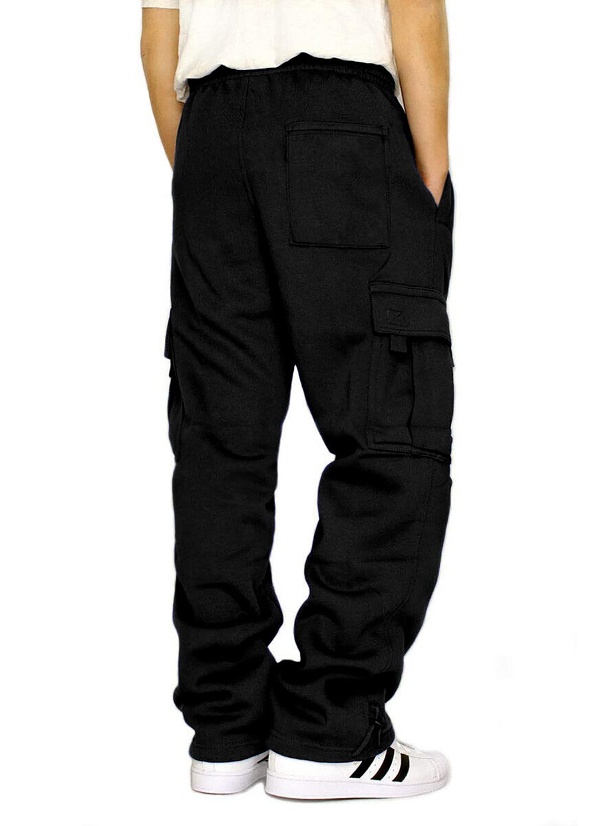 JMIERR Men's Cargo Sweatpants - Wide Leg Joggers with 5 Pockets for Athletic, Workout, Running & Casual Wear | Perfect for Gym, Outdoor Activities & Everyday Comfort