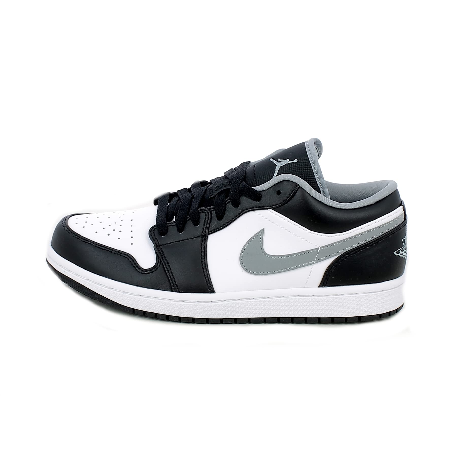 Men's Air Jordan 1 Low Sneakers - Black/Particle Grey (553558-040) - Size 9.5 | Basketball Shoes for Men, Casual Streetwear & Gym Training
