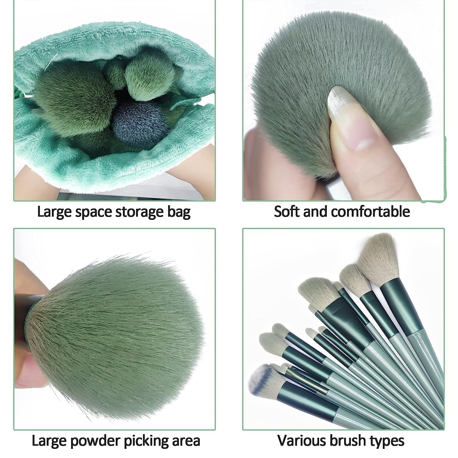 URBANMAC 13-Piece Professional Makeup Brush Set with Beauty Blender - Complete Eyeshadow Brush Kit Includes Premium Cloth Bag & 4 Boxed Foundation Sponges - Perfect for Makeup Artists, Beginners & Everyday Beauty Routine