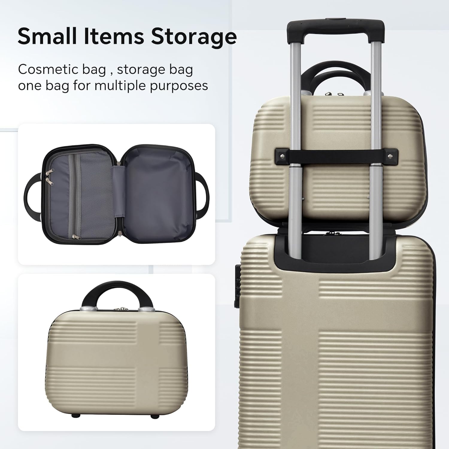 TSA Lock Hardshell Luggage Set with 360° Spinner Wheels - Lightweight Rolling Suitcase Carry On (4-Piece, Cement Gray) - Perfect for Business Travel, Family Vacations & International Trips