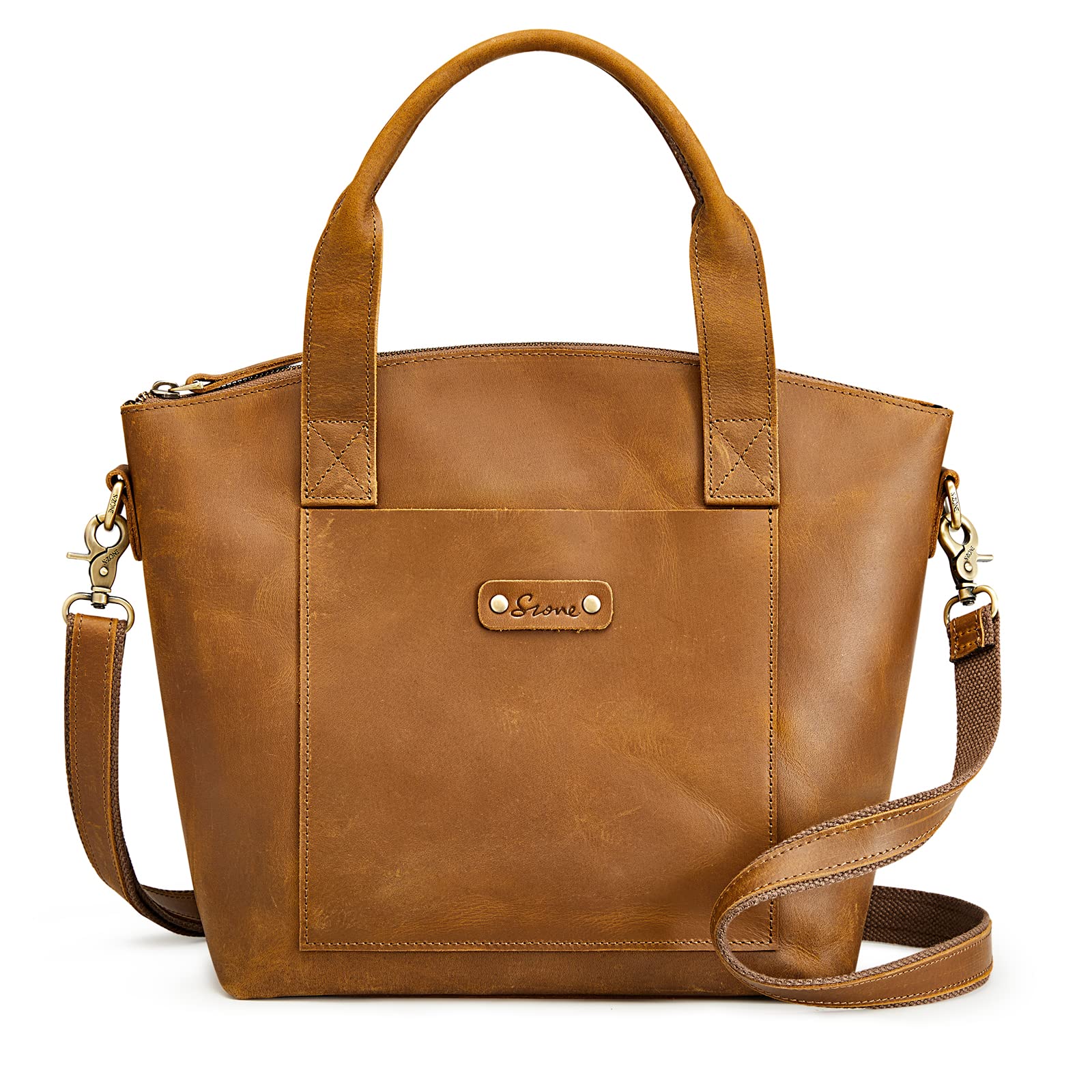 Genuine Leather Satchel Bags for Women - Crossbody Tote Purse for Work & Travel