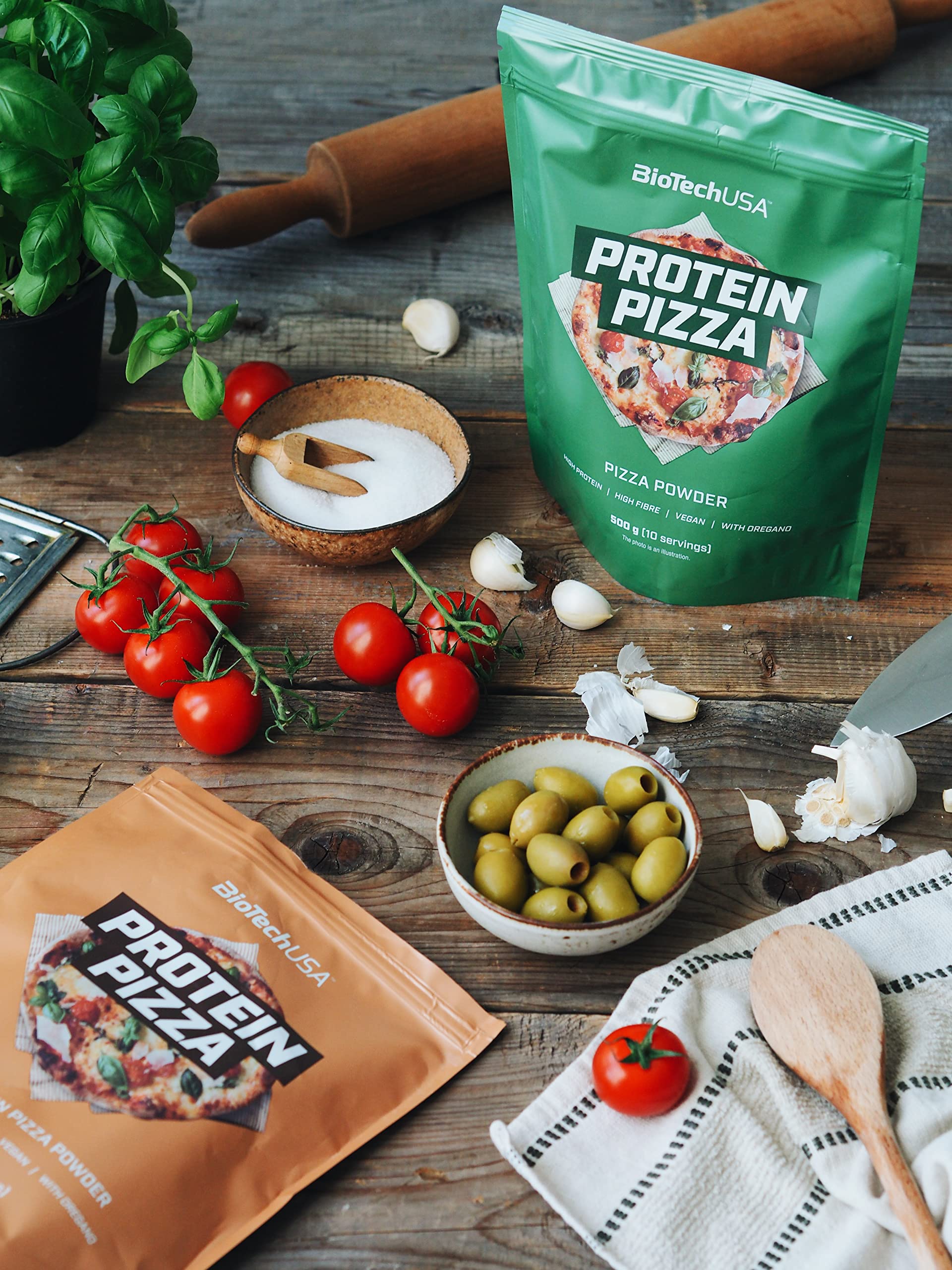 BioTechUSA Pizza Protein Powder - High Protein, Low Carb, 500g for Muscle Recovery & Weight Management | Perfect for Post-Workout & Healthy Snacking
