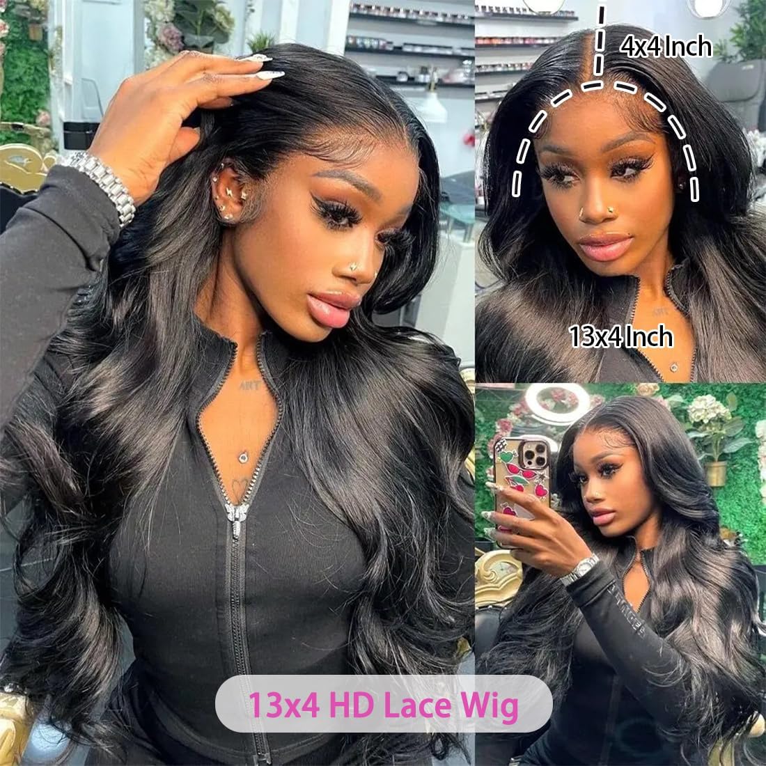 30 Inch Lace Front Wig Human Hair 13x4 HD Body Wave - Pre Plucked 180 Density Glueless Frontal Wig - Natural Look for Daily Wear, Cosplay & Special Occasions