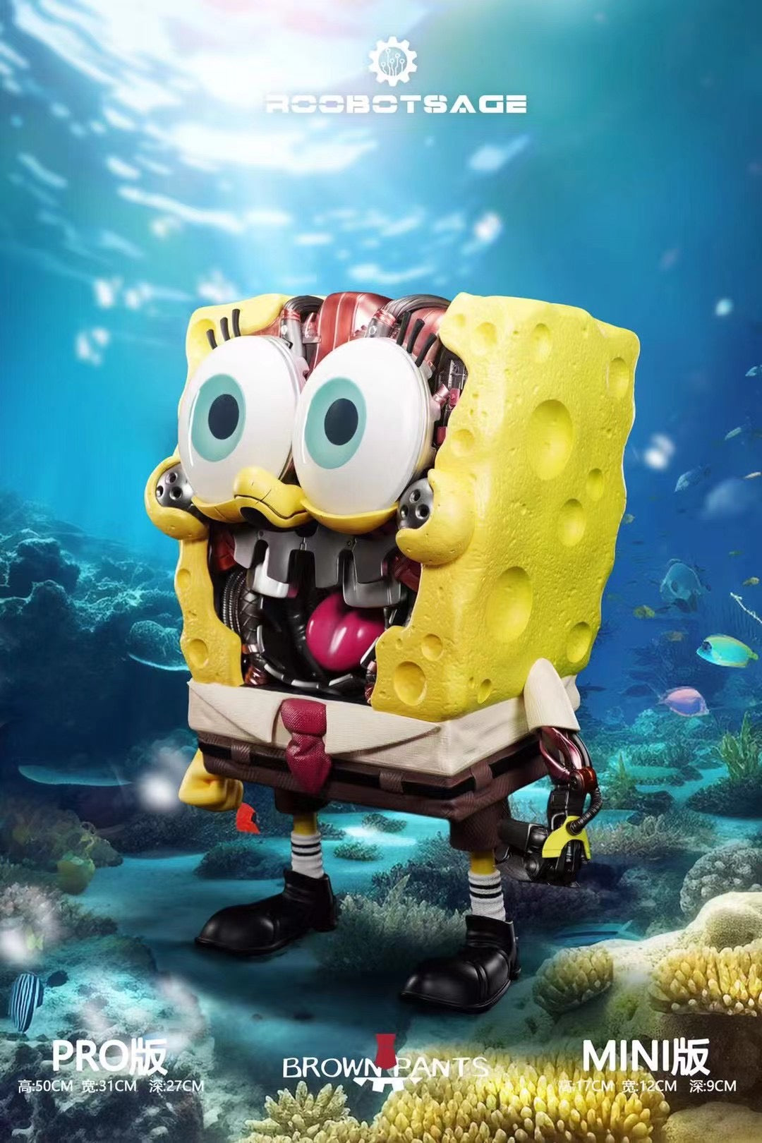 Cyberpunk SpongeBob Action Figure - Futuristic Collectible Toy for Fans | Perfect for Display, Gaming Setups & Cyberpunk Themed Decor