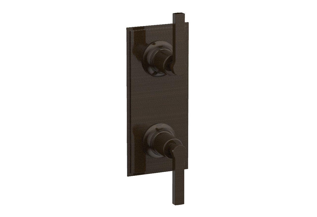 HEX MODERN Lever Handle Pair Trim Set for Thermostatic Shower Control with Volume Control & Diverter - Chrome Finish (4-106) - Perfect for Bathroom Renovation & Modern Home Upgrade