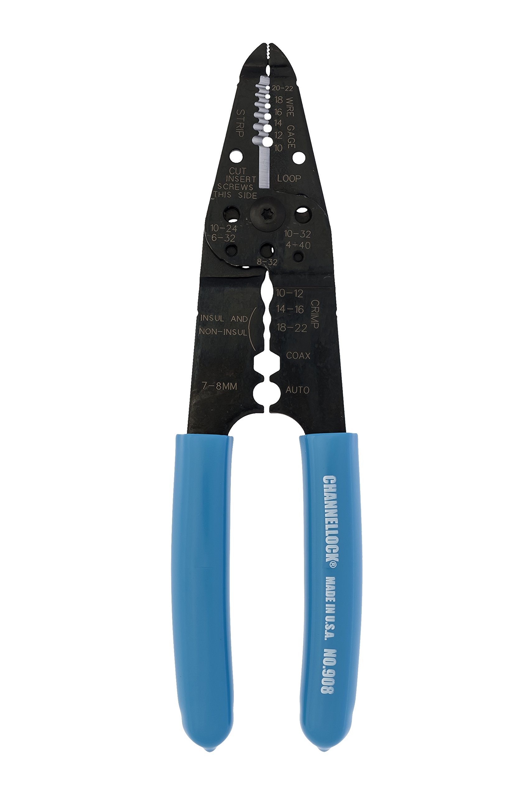Channellock 908 Professional Wire Stripping Tool - High Precision Electrical Wiring Pliers for DIY, Home Repair & Electricians - Perfect for Electrical Projects, Automotive Wiring & HVAC Installations