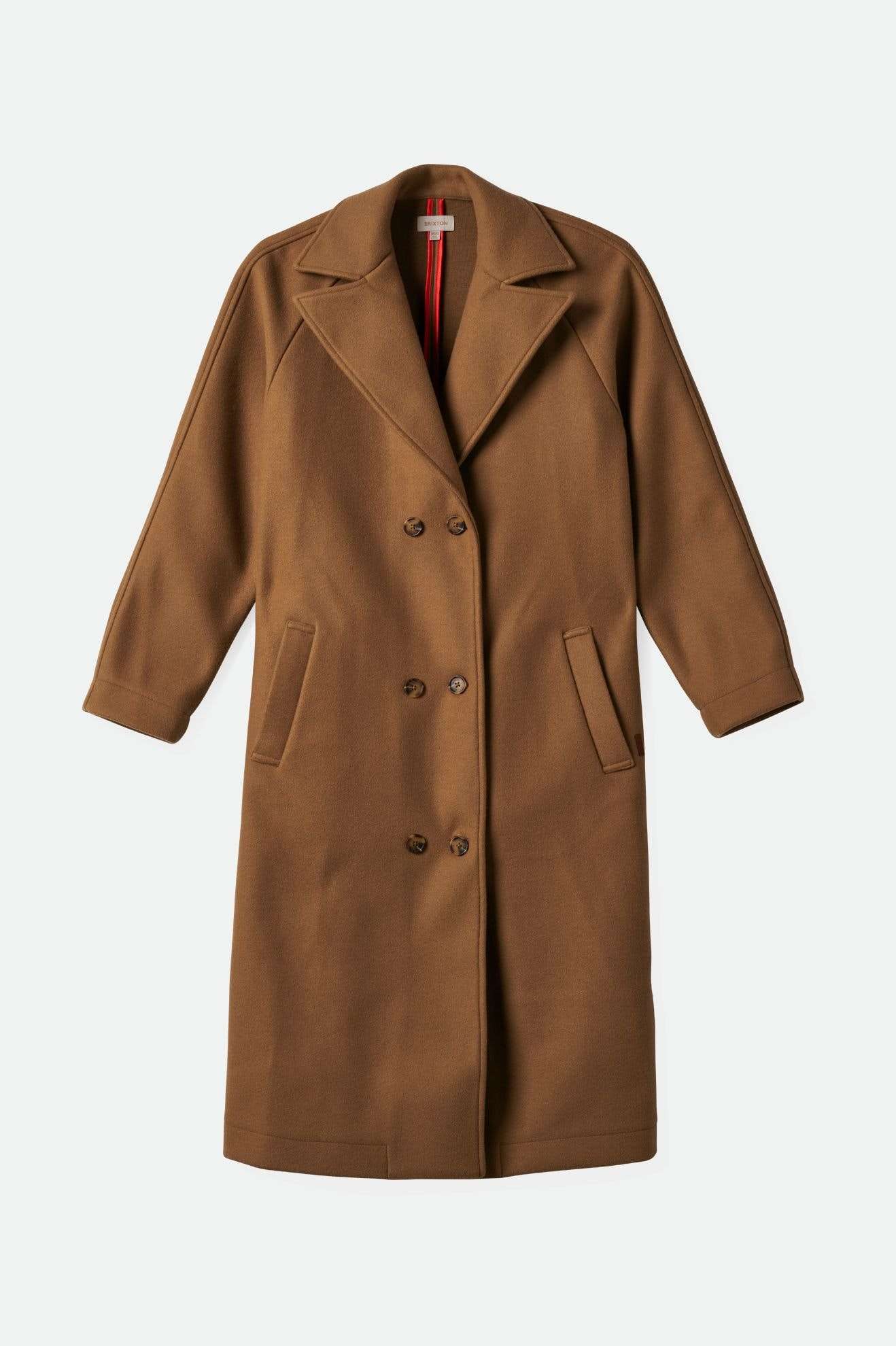 Lennox Stretch Felted Coat for Women - Khaki Trench Coat | Comfortable & Stylish Outerwear for Fall & Winter | Perfect for Office, Travel & Casual Wear