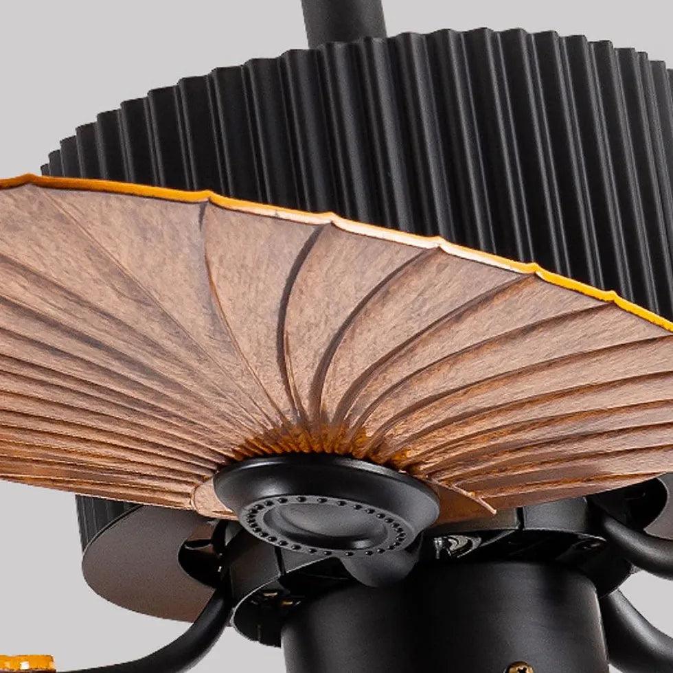 Vintage 5-Blade Ceiling Fan with Leaf Design - Perfect for Living Room, Bedroom, and Outdoor Patio Cooling