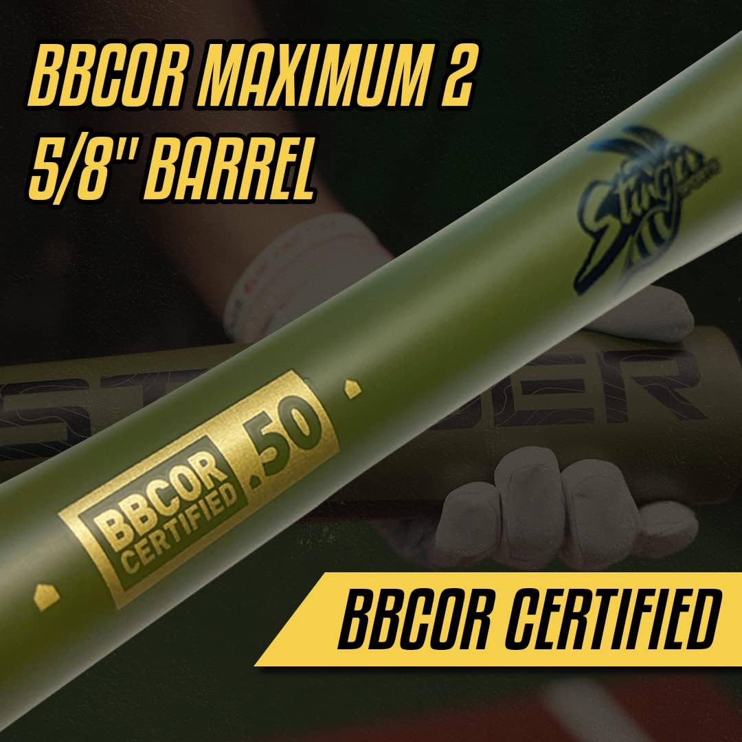 2022 MISSILE 2 Aluminum BBCOR Certified Baseball Bat - Green/Black | High Performance Youth & Adult Baseball Equipment for Games & Practice