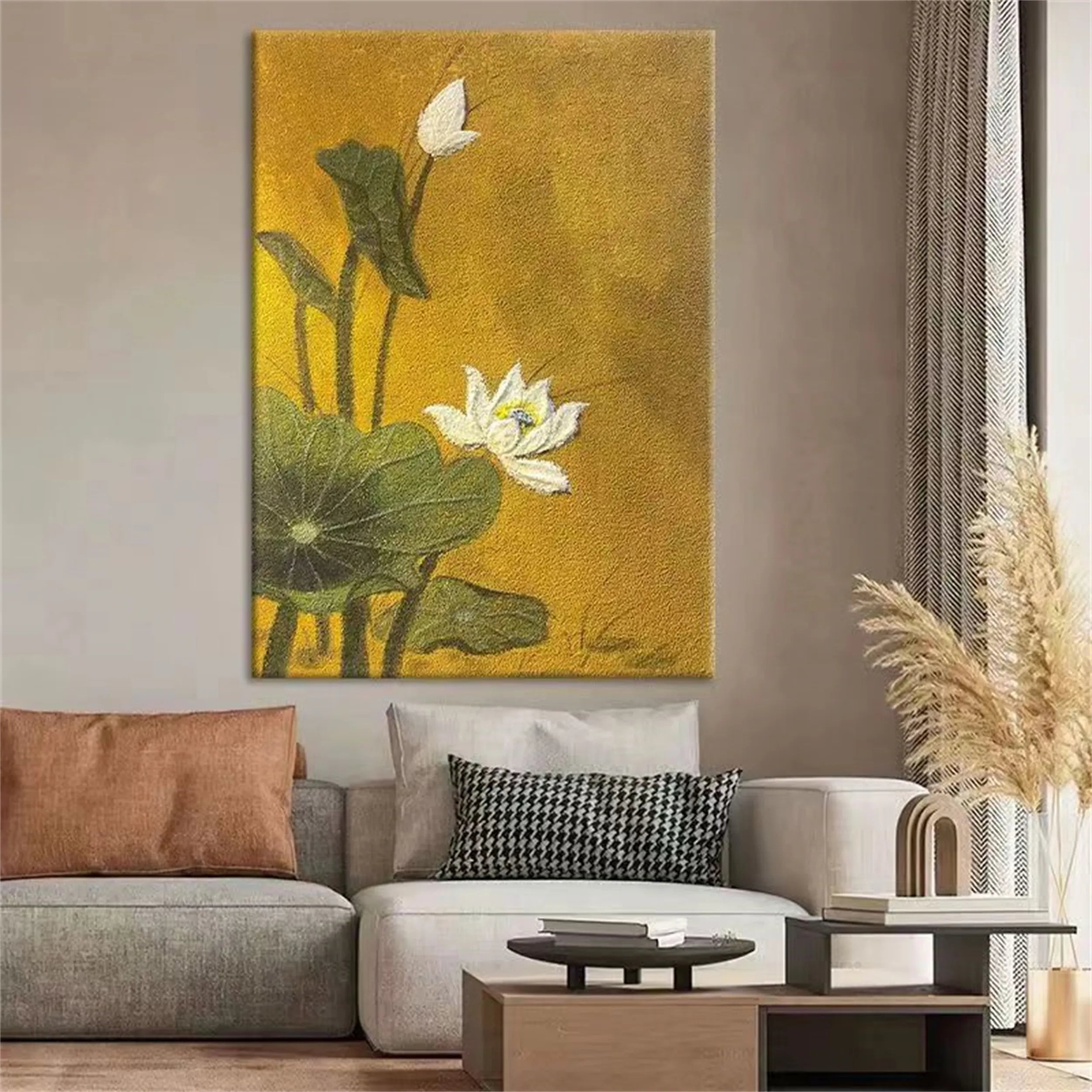 Beautiful Flower and Tree Painting #FT086 - Handmade Canvas Art for Home Decor, Living Room, Bedroom & Office Wall