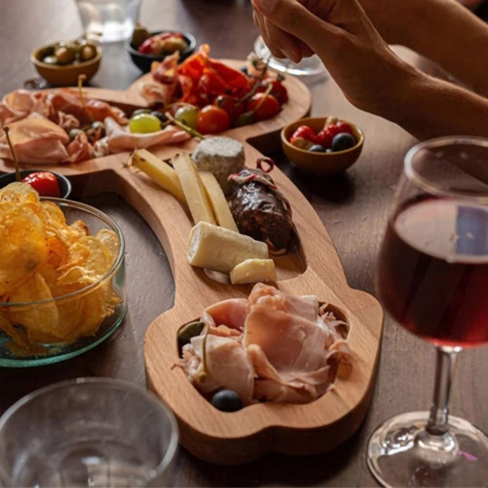 **Premium Wooden Charcuterie Board Set - Upgraded Cheese & Wine Platter with Unique Serving Trays - Perfect for Entertaining, Dinner Parties & Charcuterie Displays**