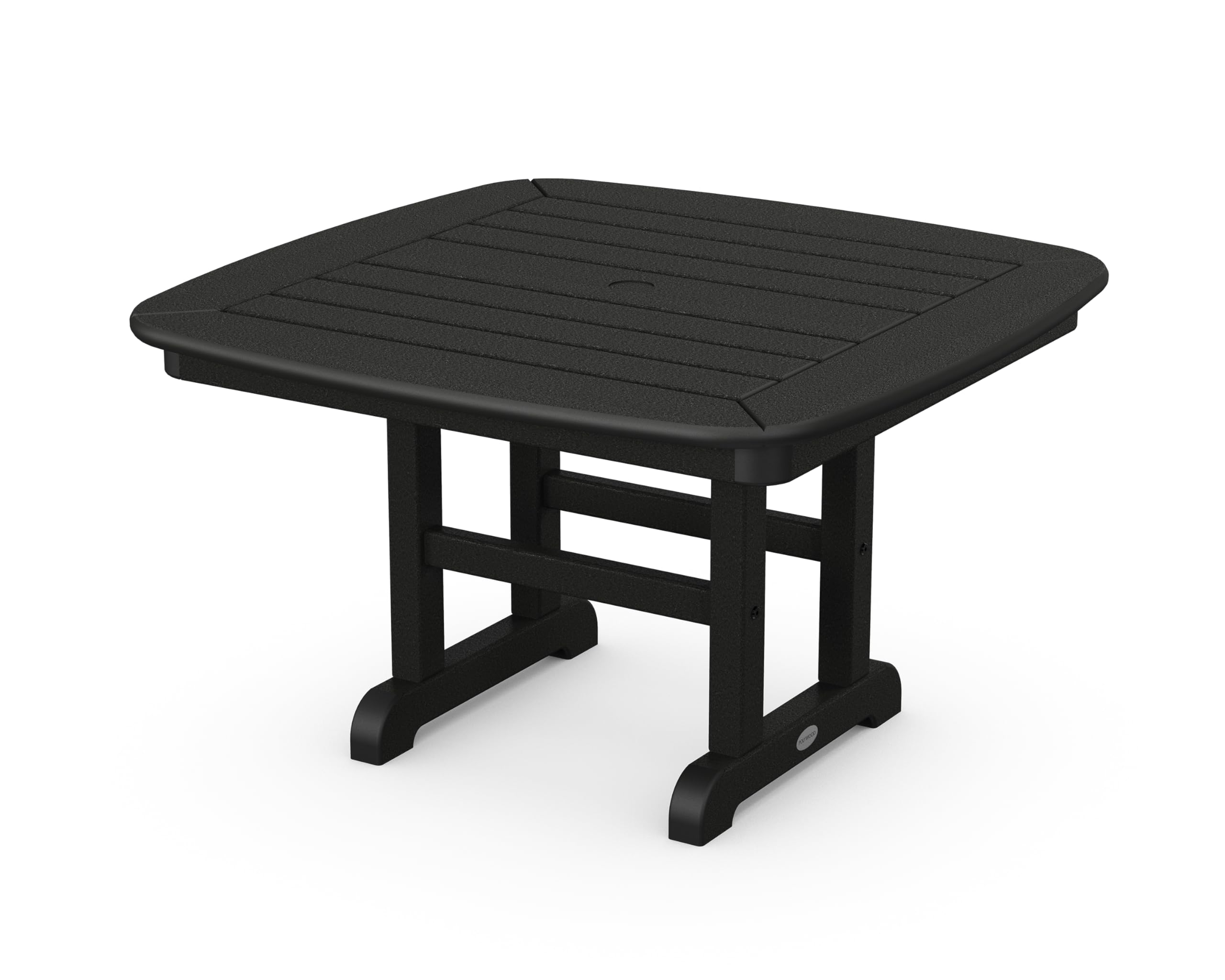 POLYWOOD® Nautical Style Outdoor Coffee Table - Weather-Resistant Black Plastic Furniture for Patio, Deck, Poolside & Garden Conversation Area