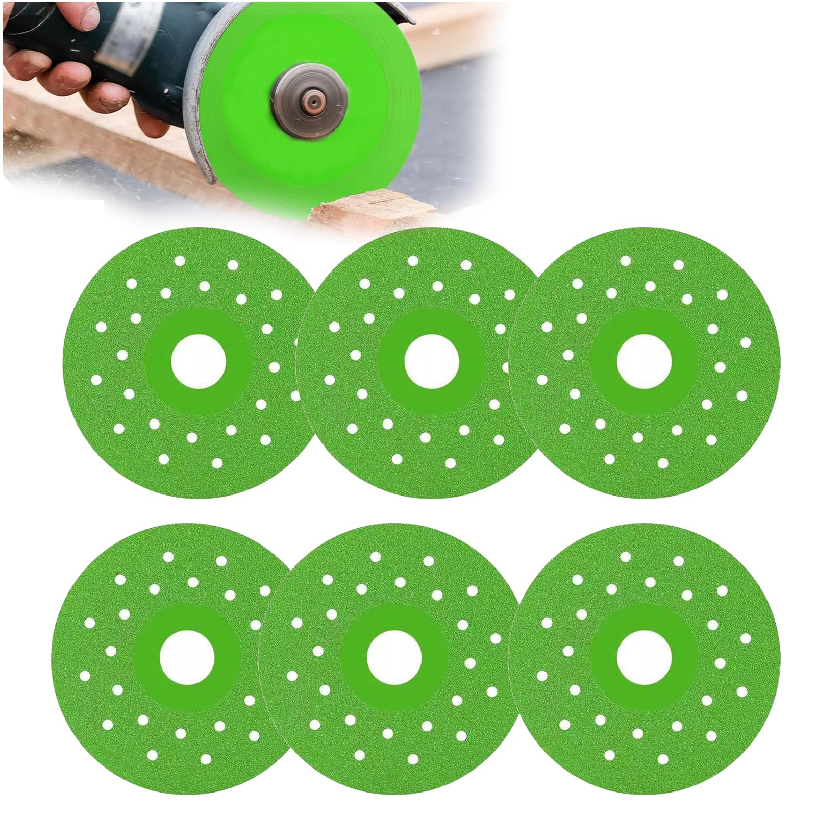 4.5 Inch Diamond Grinding Disc for Tile, Ceramic, Glass - Rock Slab Cutting & Grinding Wheel with Long Lifespan (6 Pack) - Perfect for DIY Projects, Home Renovations & Professional Stone Work