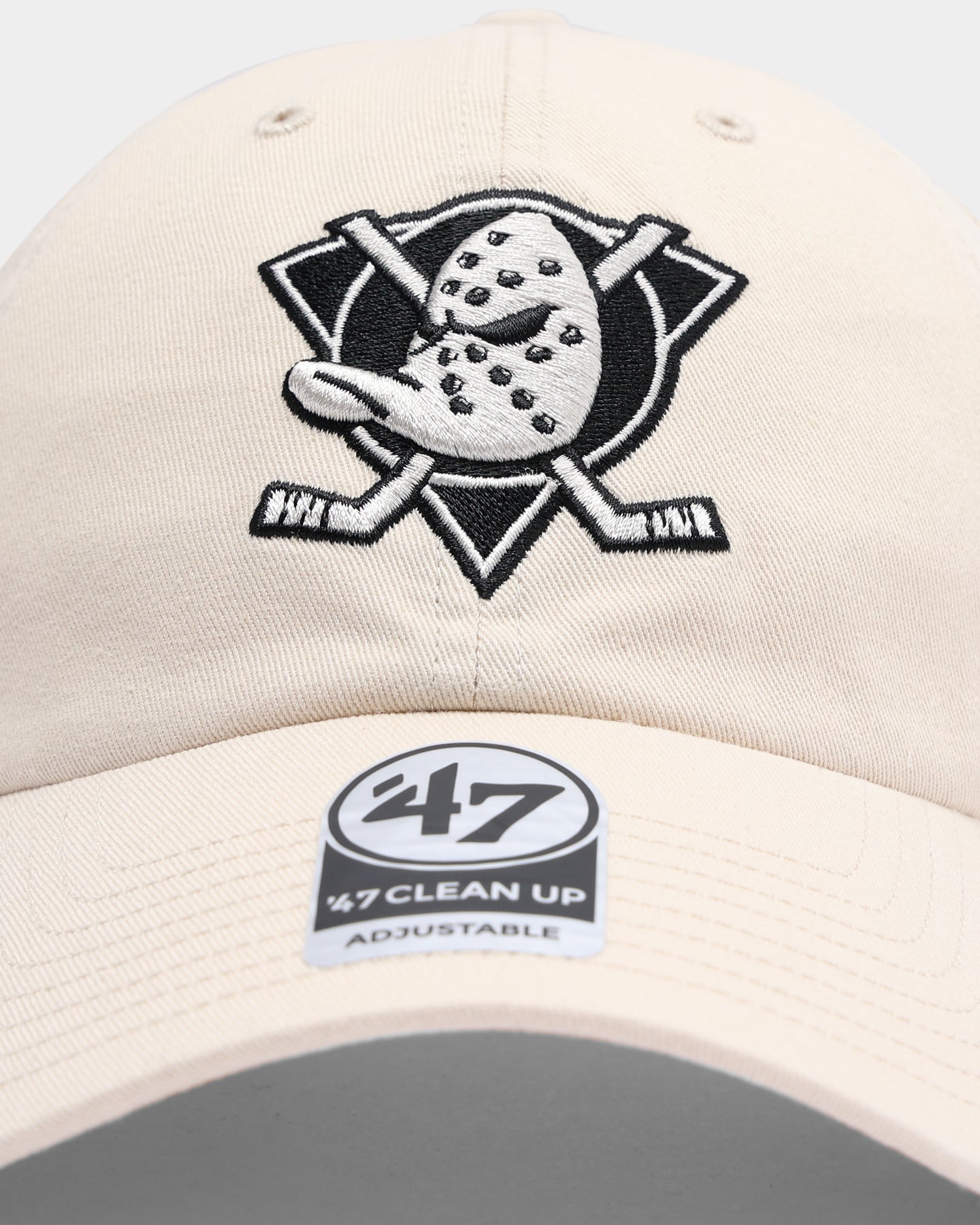 47 Brand Men's Anaheim Ducks Adjustable Strapback Hat - Natural/Black - Official NHL Hockey Fan Gear for Game Day & Outdoor Activities