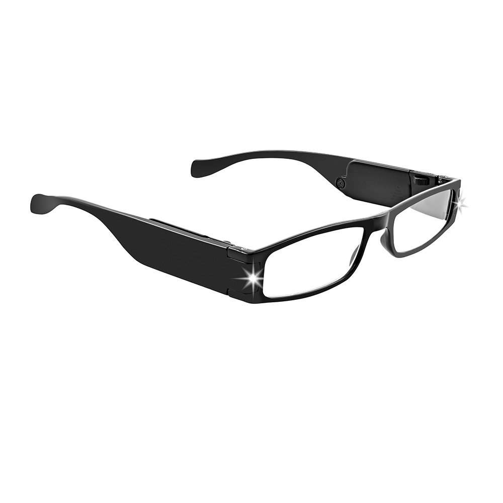 Ultra Bright LED Reading Glasses - Lightweight Rectangular Frame for Night Reading, Crafting & Low Light Activities | Perfect for Book Lovers & Hobbyists