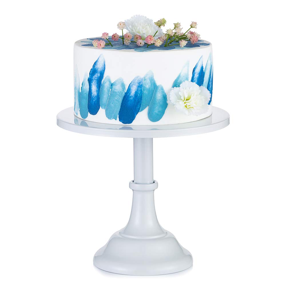 NUPTIO 9.84 Inch White Metal Cake Stand - Tiered Dessert Display for Weddings, Birthdays & Bridal Showers | Elegant Cupcake Holder & Food Riser for Party Treats, Afternoon Tea & Special Events (25cm Pedestal Plates)