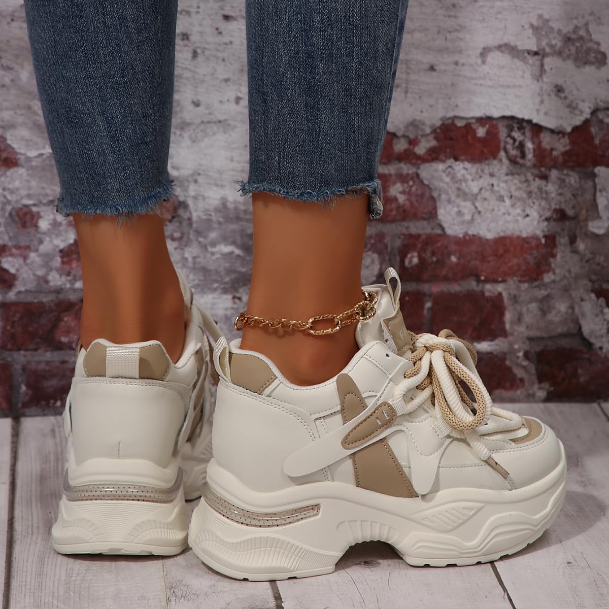 Women's Chunky Platform Sneakers 2024 | Trendy Dad Shoes for Women | Comfortable Leather Casual Sneakers – Perfect for Walking, Running Errands & Street Style Outfits