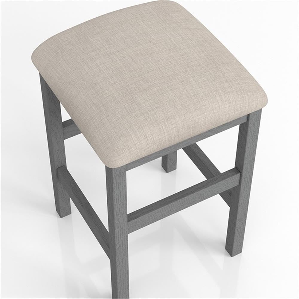 Ficus Wood Padded Counter Height Bar Stools Set of 2 - Gray Modern Kitchen Island Stools for Dining Room, Breakfast Nook & Home Bar