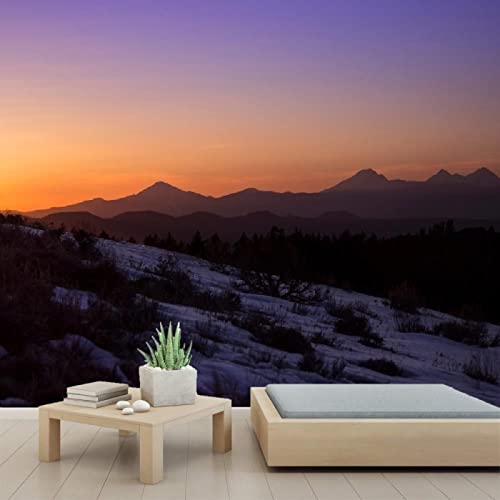 Golden Sunset 3D Wall Murals - PVC Self-Adhesive Peel & Stick Wallpaper for Bedroom & Living Room Decor - 110